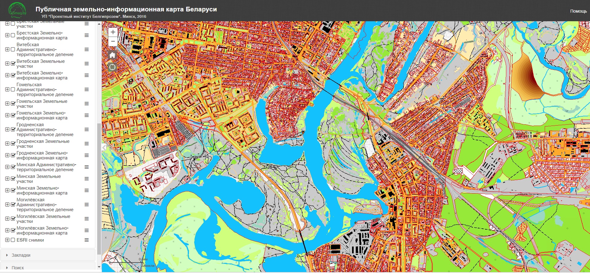 Гомельгипрозем - Геопортал ЗИС1